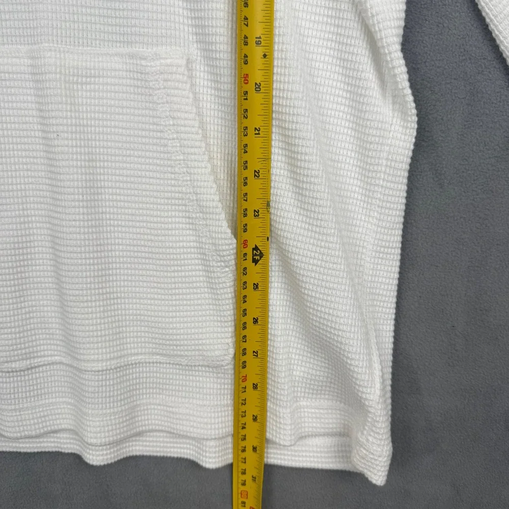 Polo Ralph Lauren Mens White Waffle Knit Thermal‎ Hoodie Large Pony Logo